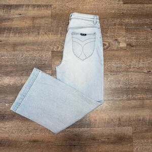 Rolla's Eastcoast Flare Sailor Wide Leg Jeans Light Wash High Rise Denim Cutoff